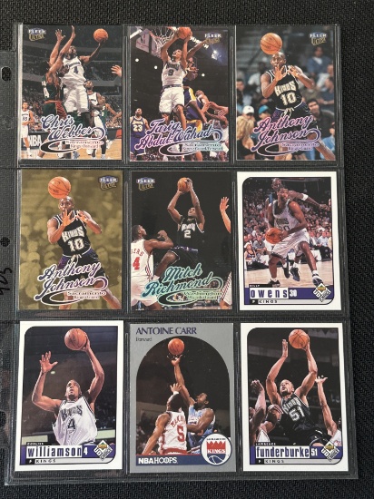 9 Card Basketball Lot in Pages - different players, years, conditions