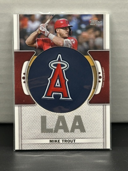 Mike Trout 2023 Topps Commemorative Team Logo Patch Relic Insert #TLP-MT