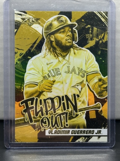Vladimir Guerrero Jr. 2022 Topps Fire Flippin Out Gold Minted Insert Parallel #FO-3