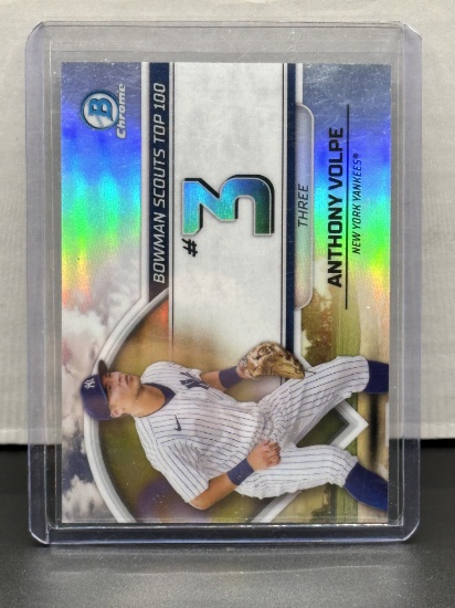 Anthony Volpe 2023 Bowman Chrome Top 100 Rookie Refractor Insert #BTP-3