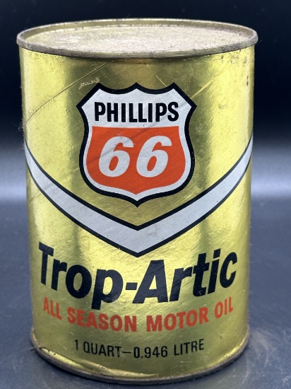Phillips 66 Trop-Arctic All Season Motor Oil Can 1 Quart Full