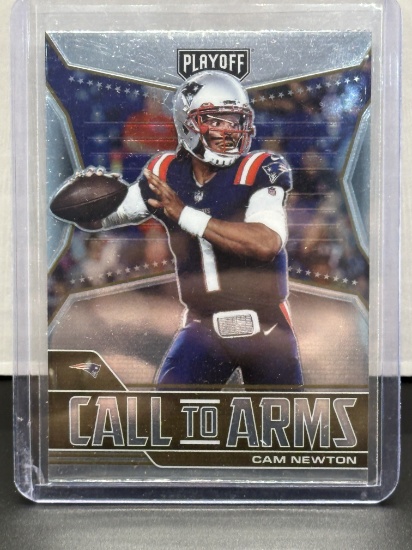Cam Newton 2021 Panini Playoff Call to Arms Insert #CA-CNE