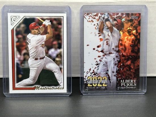 Albert Pujols Lot of 2 Card - Topps Masterstokes Insert and Greatest Hits Insert