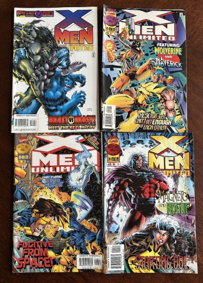 X-Men Unlimited Marvel Comics Lot o4 4 Jun 1996 #11, Dec 1996 #13, June 1997 #15, March 1996 #10
