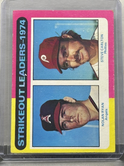 Nolan Ryan Steve Carlton 1975 Topps Strikeout Leaders #312