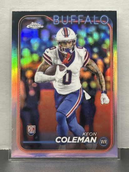 Keon Coleman 2024 Topps Chrome Refractor Rookie RC #209