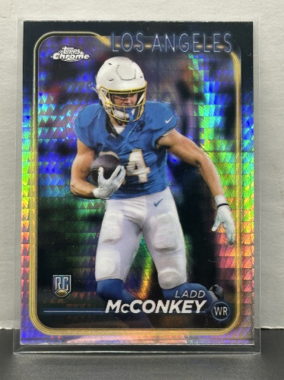 Ladd McConkey 2024 Topps Chrome Prism Refractor Rookie RC #212