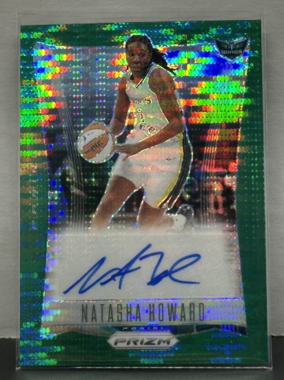 Natasha Howard 2024 Panini Prizm Green Pulsar (#6/25) Prizm Throwback Auto #TB-NH