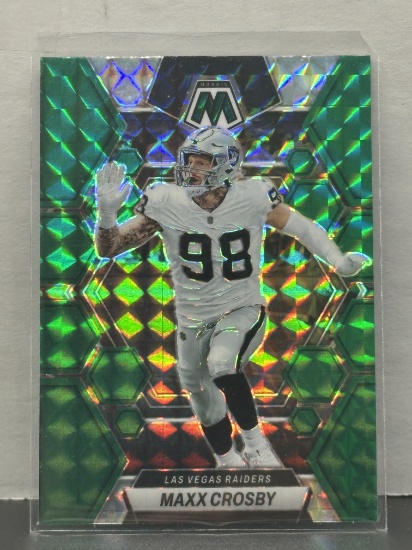 Maxx Crosby 2023 Panini Mosaic Green Mosaic Prizm #123