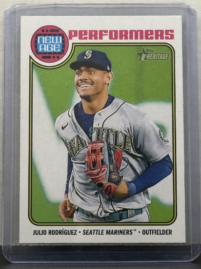 Julio Rodriguez 2023 Topps Heritage New Age Performers Insert #NA-5