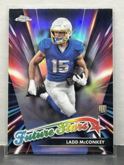Ladd McConkey 2024 Topps Chrome Future Stars Refractor Rookie RC Insert #FS-13