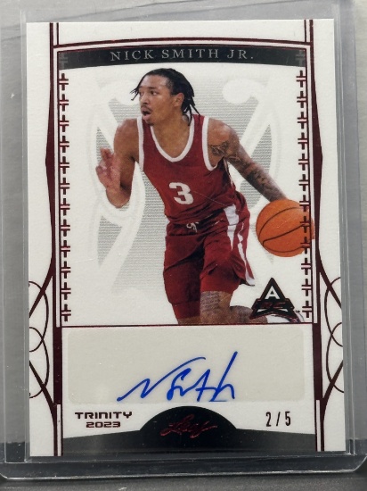 Nick Smith Jr. 2023 Leaf Trinity Red (#2/5) Rookie RC Auto #BA-NSJ