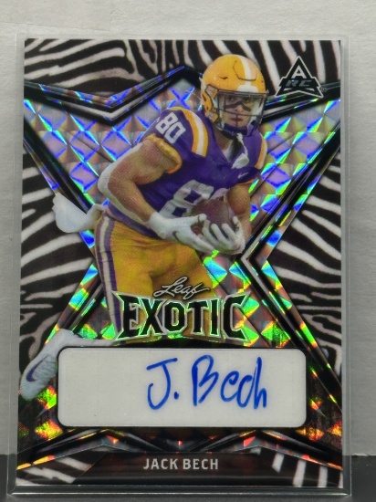 Jack Bech 2022 Leaf Exotic Zebra (#2/7) Refractor Rookie RC Auto #BA-JB4