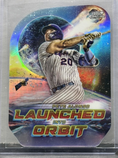 Pete Alonso 2023 Topps Chrome Cosmic Launched Into Orbit Refractor Die Cut Insert #LIO-10
