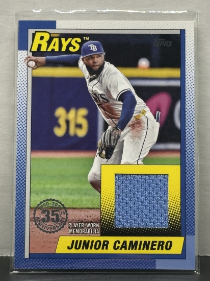 Junior Caminero 2025 Topps 1990 Design Game Used Memorabilia Jersey Patch Insert #T90R-JC