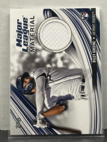 Riley Greene 2023 Topps Major League Material Game Used Memorabilia Jersey Patch Rookie RC #MLM-RG