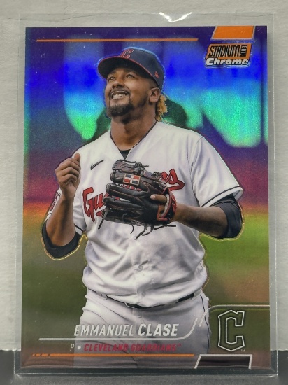Emmanuel Clase 2022 Topps Stadium Club Orange (#3/25) Refractor #318