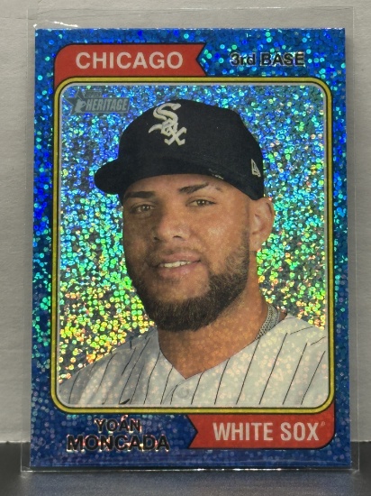 Yoan Moncada 2023 Topps Heritage Chrome Blue Sparkle Refractor #402