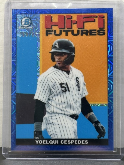 Yoelqui Cespedes 2022 Bowman Chrome Mega HiFi Futures Blue Mojo (#129/150) Refractor Insert #HIFI-23