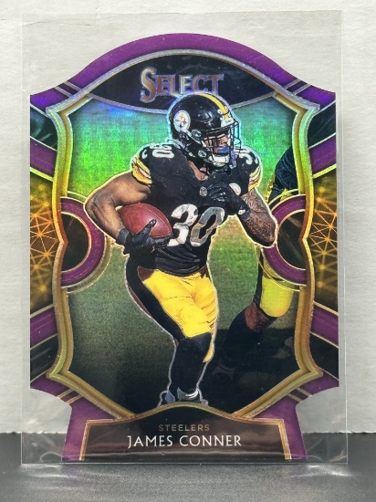 James Conner 2020 Panini Select Concourse Level Purple Prizm Die Cut #39