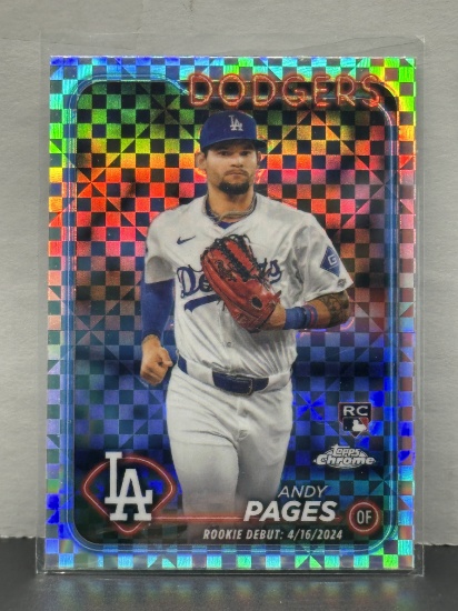 Andy Pages 2024 Topps Chrome Rookie Debut X-Fractor Refractor RC #USC186