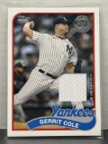 Gerrit Cole 2024 Topps 1989 Design Game Used Memorablia Jersey Patch Insert #89BR-GC