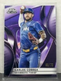 Carlos Correa 2025 Topps Chrome Black Purple (#66/75) Refractor #46