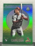Dylan Carlson 2021 Bowman Platinum Platinum Etchings Green (#52/99) Rookie RC Insert #PET-8
