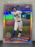 Francisco Lindor 2024 Topps Chrome 1989 Design Refractor Insert #89CU-20