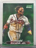 Ronald Acuna Jr. 2024 Topps Stadium Club Chrome Green Refractor #100