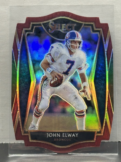 John Elway 2020 Panini Select Premier Level Red Prizm Die Cut #119