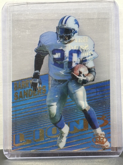 Barry Sanders 1995 Pacific Collection Triple Folders Crystalline Acetate Insert #CR15