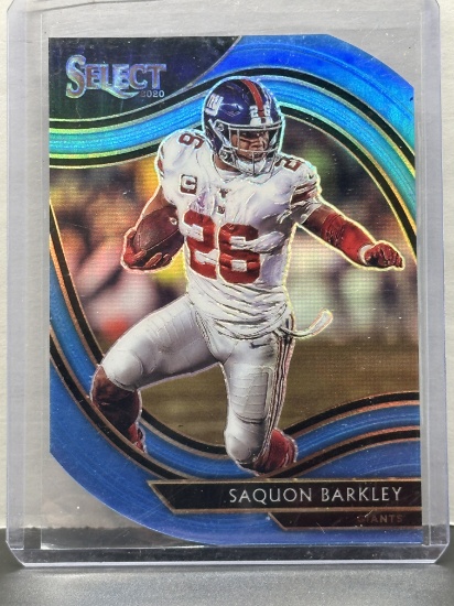 Saquon Barkley 2020 Panini Select Field Level Light Blue Prizm Die Cut #316