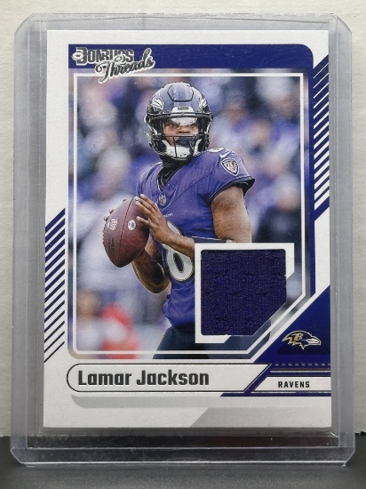 Lamar Jackson 2024 Panini Donruss Threads Jersey Patch Insert #DTH-LJA
