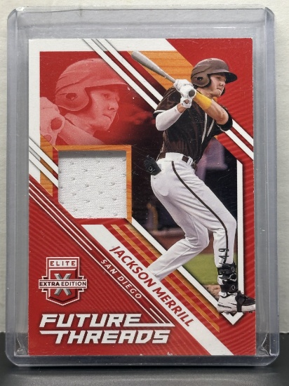 Jackson Merrill 2021 Panini Elite Extra Edition Future Threads Patch Rookie #FT-JM