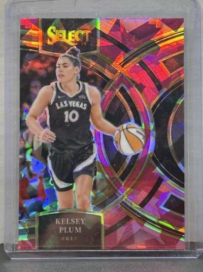 Kelsey Plum 2024 Panini Select Premier Level Pink Cracked Ice Prizm #105