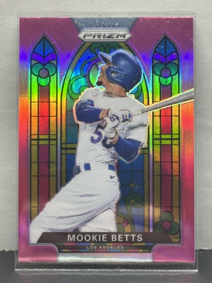 Mookie Betts 2021 Panini Prizm Stained Glass Pink Prizm Insert #SG-2
