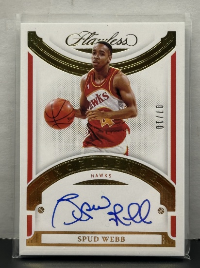 Spud Webb 2020-21 Panini Flawless Excellence Gold (#7/10) Auto #EXS-WEB