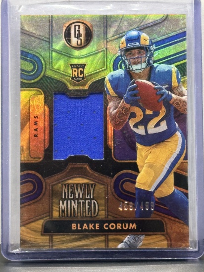 Blake Corum 2024 Panini Gold Standard Newly Minted (#459/499) Rookie Jersey Patch RC Insert #NMM-BCM