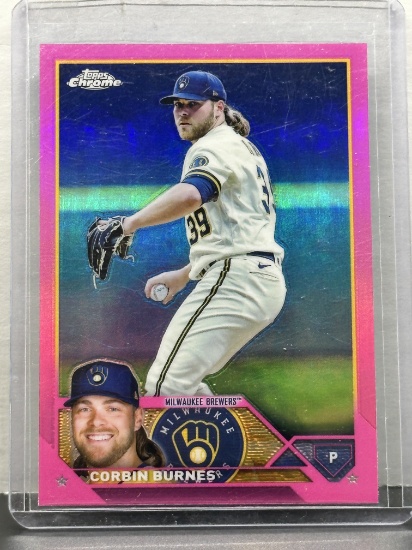 Corbin Burnes 2023 Topps Chrome Pink Refractor #214