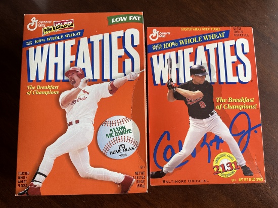 Mark McGwrie Cal Ripken Jr. Lot of 2 Unopened Wheaties Box w/ Cereal