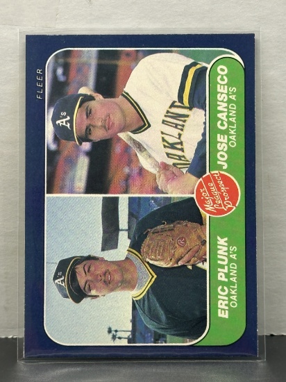 Jose Canseco Eric Plunk 1986 Fleer Rookie RC #649
