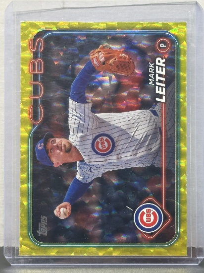 Mark Leiter 2024 Topps Yellow Crackle (#32/50) Foilboard #US278
