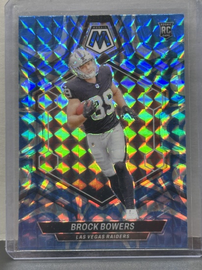 Brock Bowers 2024 Panini Mosaic Blue Mosaic Prizm Rookie RC #313