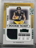 Pat Freiermuth 2021 Panini Contenders Rookie Ticket Jersey Patch Green Foil RC Insert #RTS-PFR