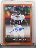 Jase McClellan 2024 Topps Chrome Orange (#1/25) Refractor Rookie RC Auto #RA-JMC