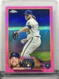 Corbin Burnes 2023 Topps Chrome Pink Refractor #214