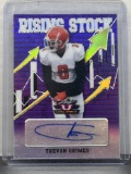 Trevon Grimes 2021 Leaf Valiant Rising Stock Purple (#18/25) Refractor Rookie Auto #RS-TG1
