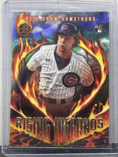 Pete Crow-Armstrong 2024 Bowman Chrome Rising Inferno Refractor Rookie RC Insert #RI-4