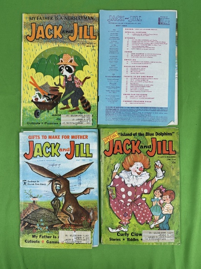 Jack and Jill Magazine Apr, May(coverless), May( detached cover), Jun 1964